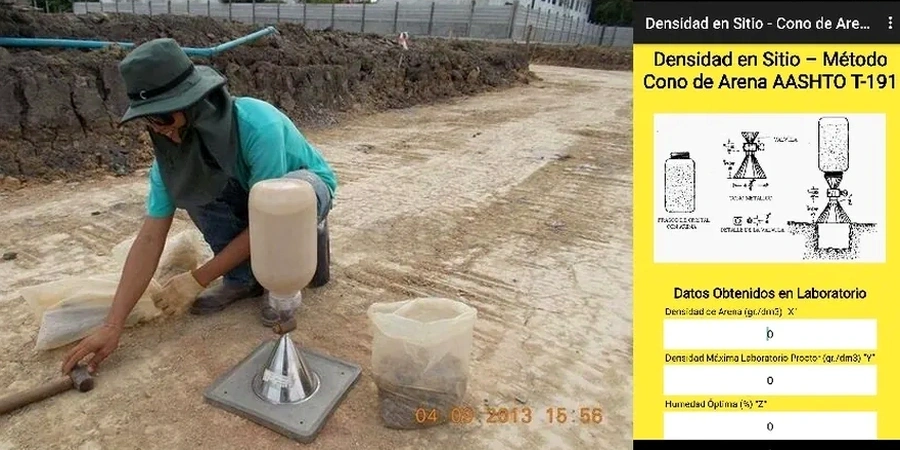 Control de Densidad en Obra Mediante Cono de Arena en Sevilla